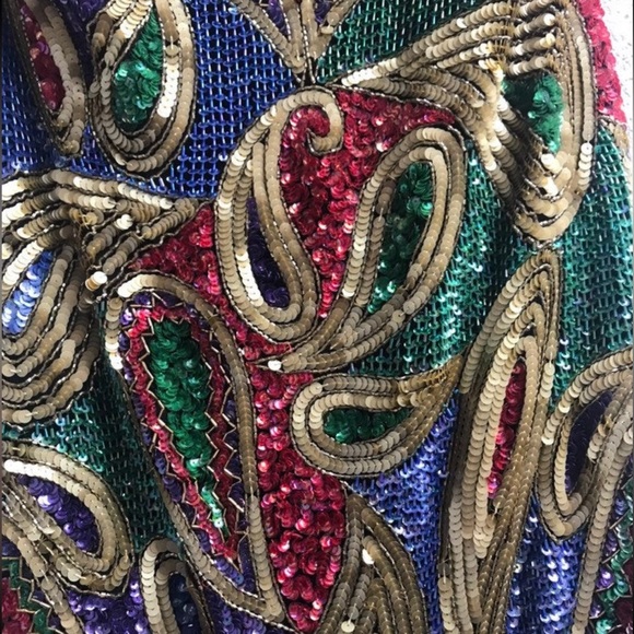 Retro Vintage Sparkly Midi Party Dress - 80s/90s Glam - Picture 2 of 10